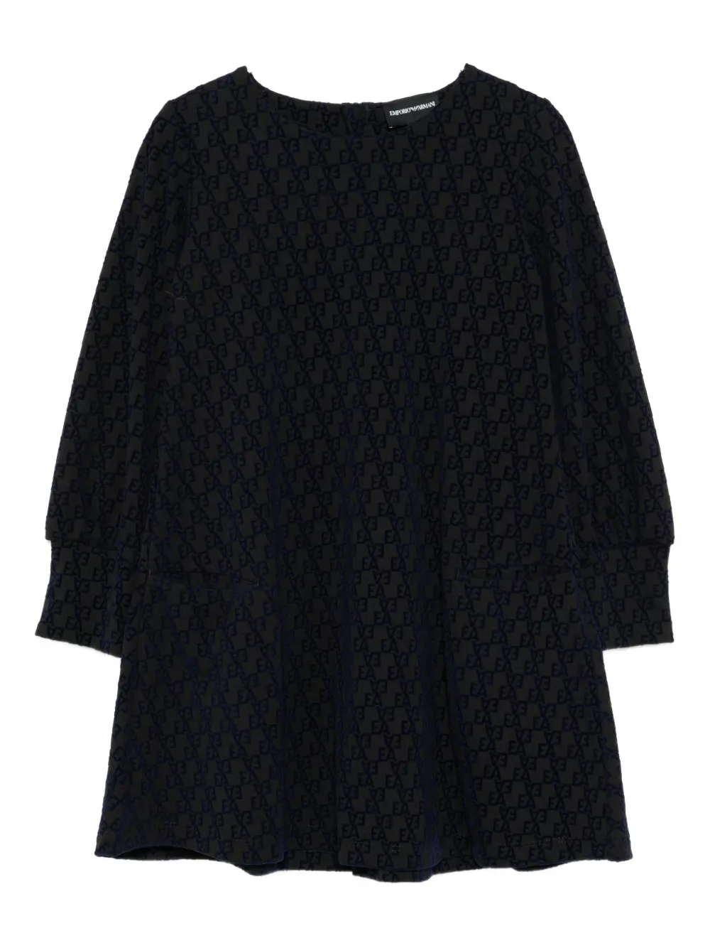 

Платье с монограммой Emporio Armani Kids, черный