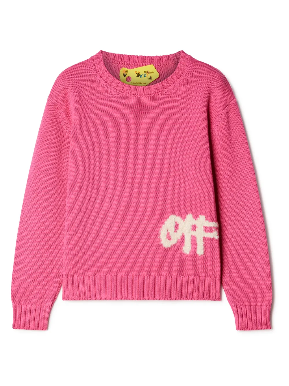 

Джемпер в рубчик с логотипом OFF-WHITE KIDS, розовый