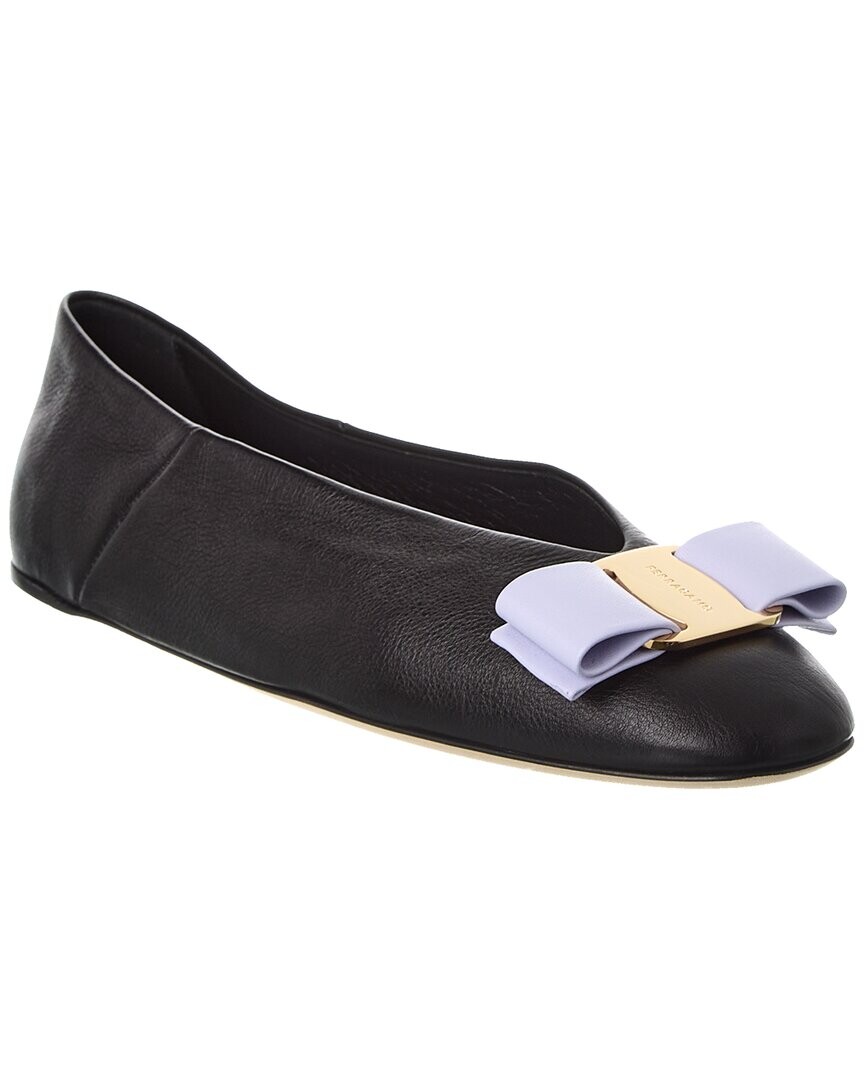 Кожаные балетки Ferragamo Vara Salvatore Ferragamo, черный