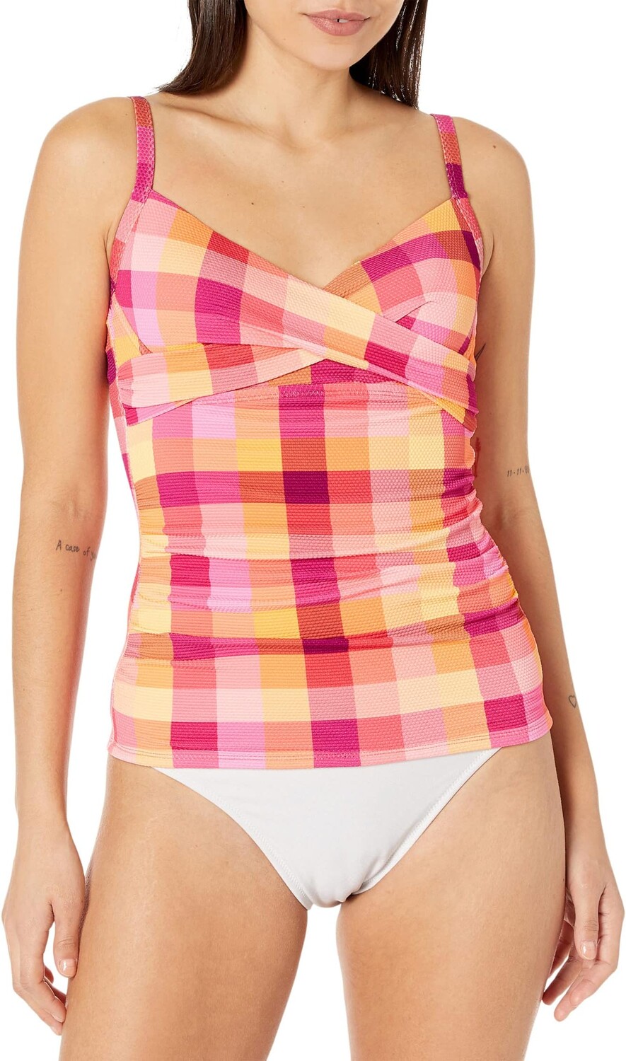 

Купальник BEACH HOUSE Picnic Plaid Christa Wrap Tankini, цвет Summer Fig
