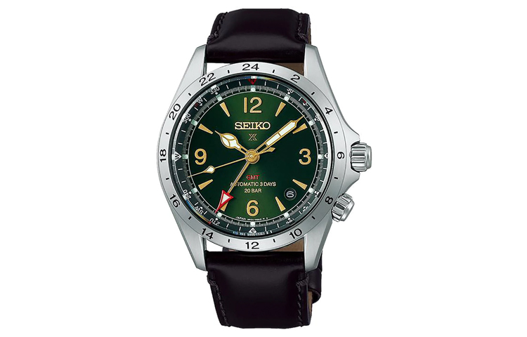 

SEIKO Часы Prospe Collection Wrist Watch Automatic/Manual Mechanical Movement Cow Leather Strap Green Dial Men's Watch, Green Dial