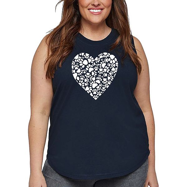 

Женская футболка plus size с принтом в виде сердца из следов лап La Pop Art, Navy, Синий, Женская футболка plus size с принтом в виде сердца из следов лап La Pop Art, Navy