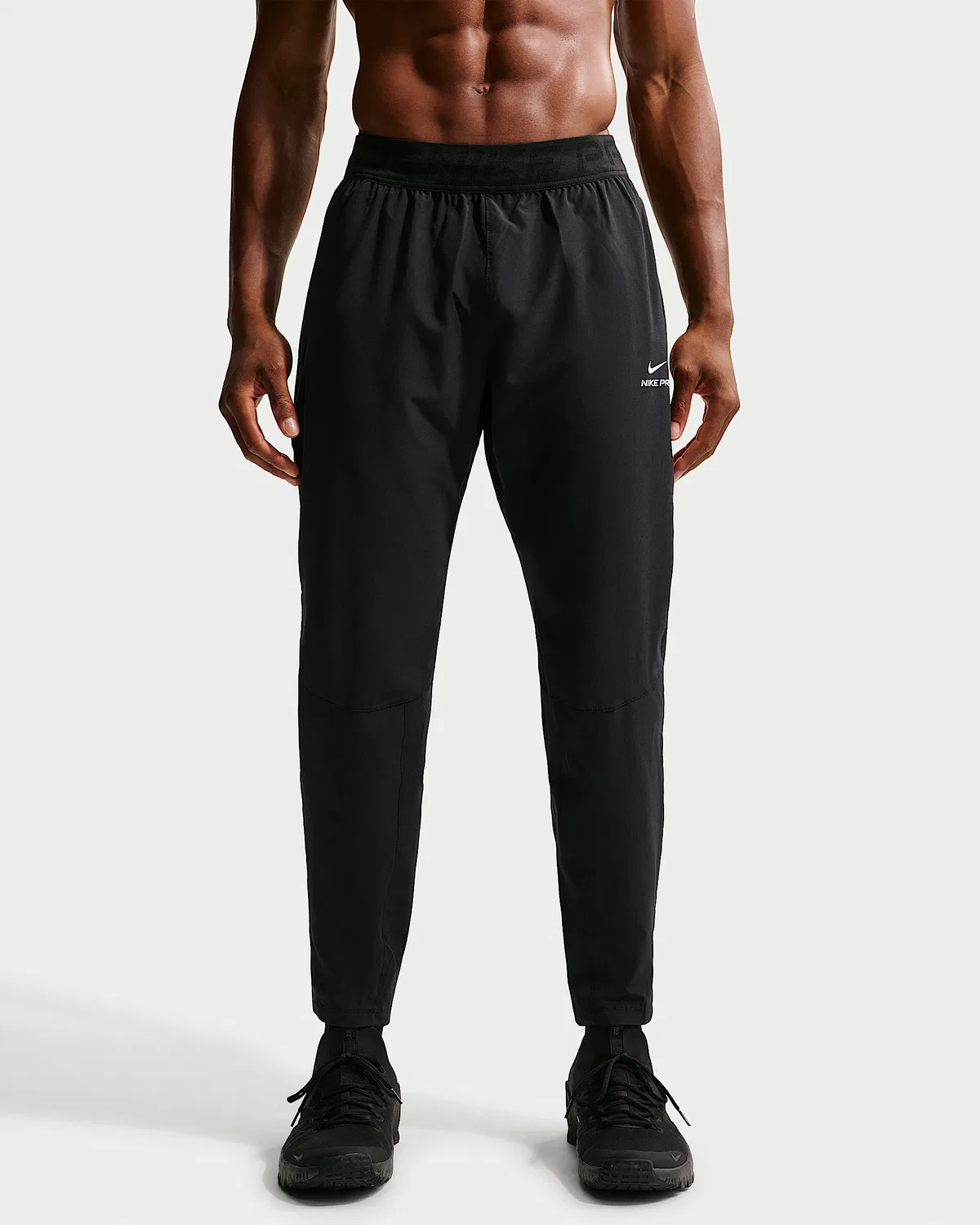 Мужские тренировочные штаны Nike Pro Dri-FIT, Black/White — фото 2