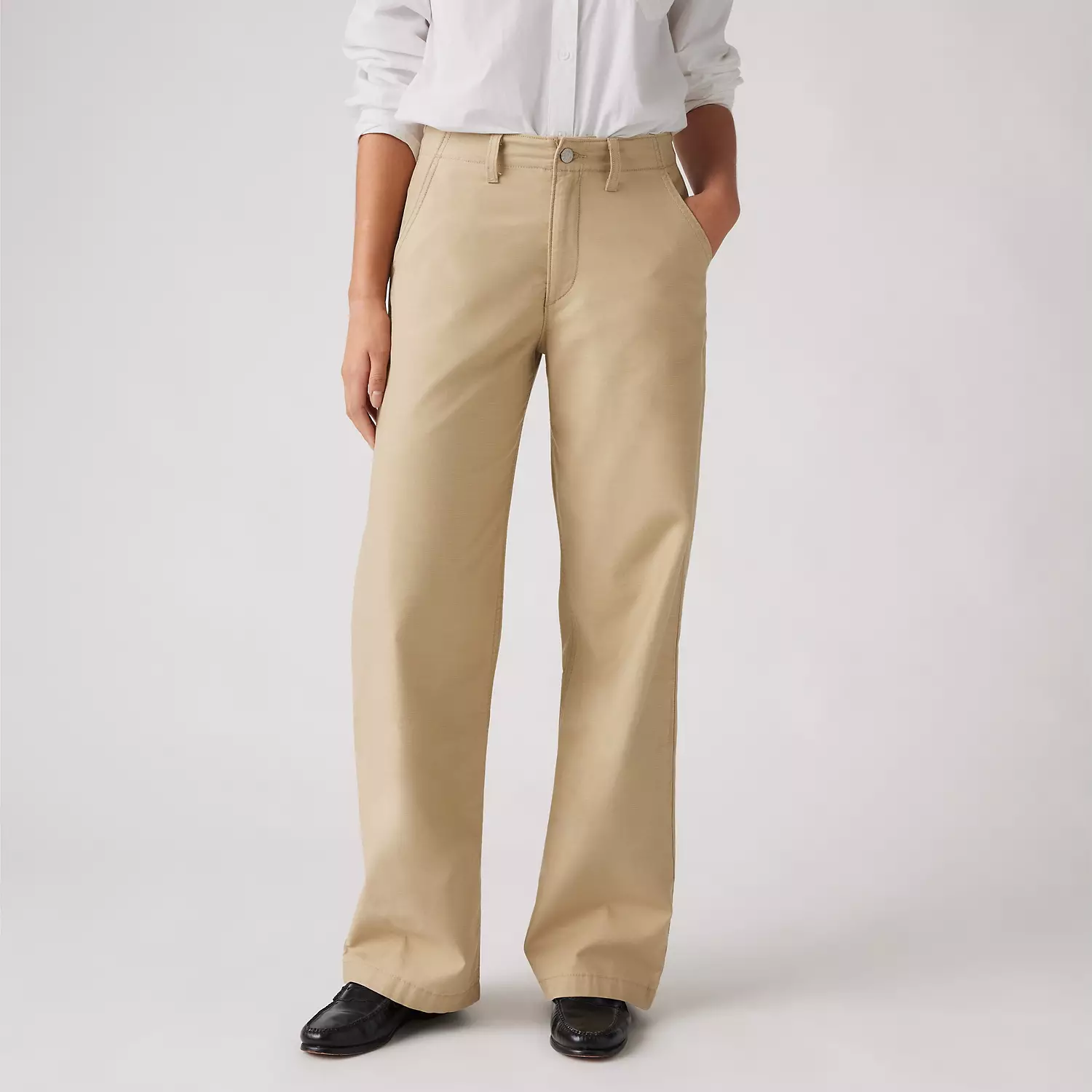 Прямые женские брюки 90-х годов Levi's, цвет Travertine - White — фото 2