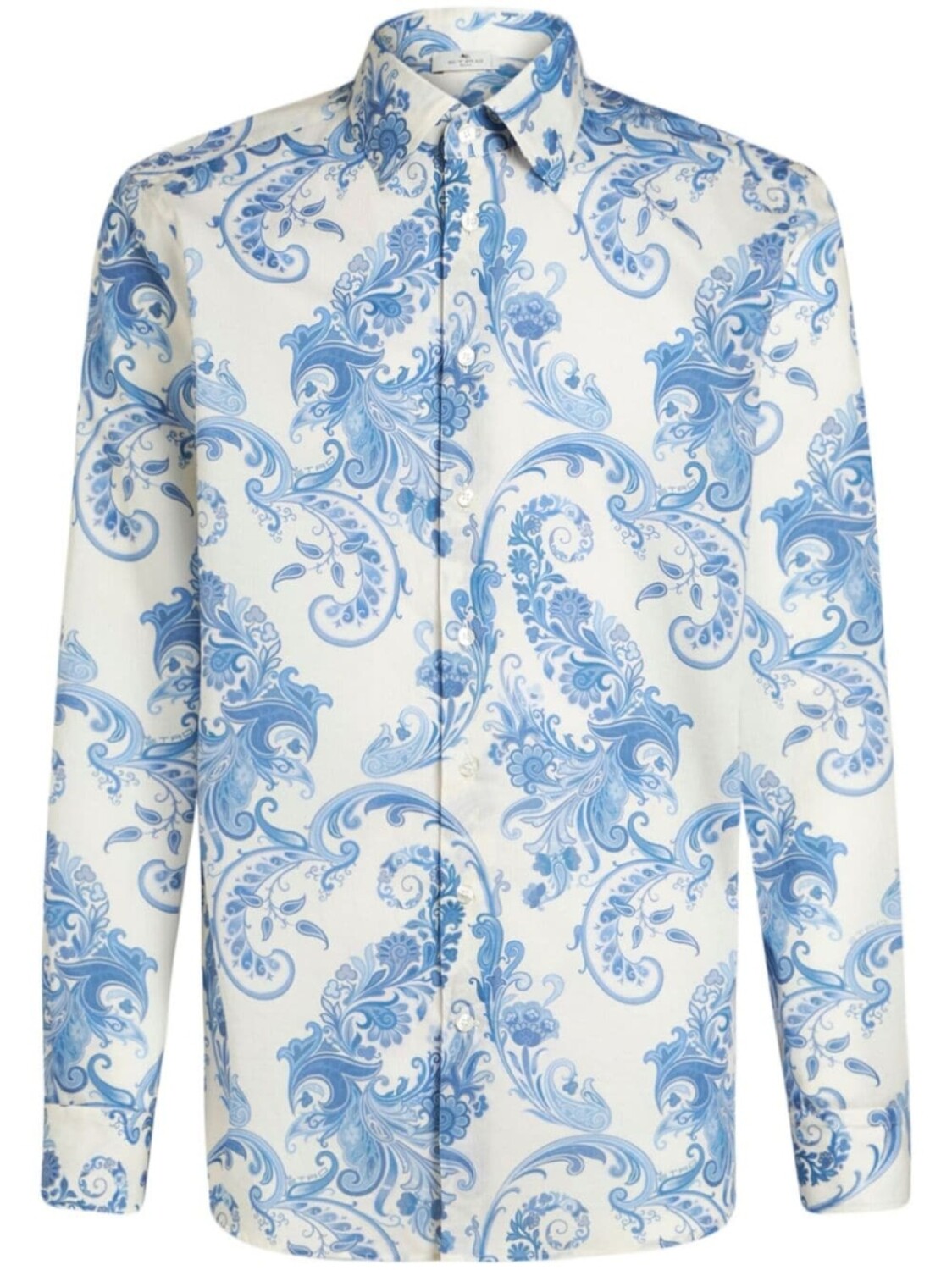 

ETRO хлопковая рубашка с узором пейсли, синий