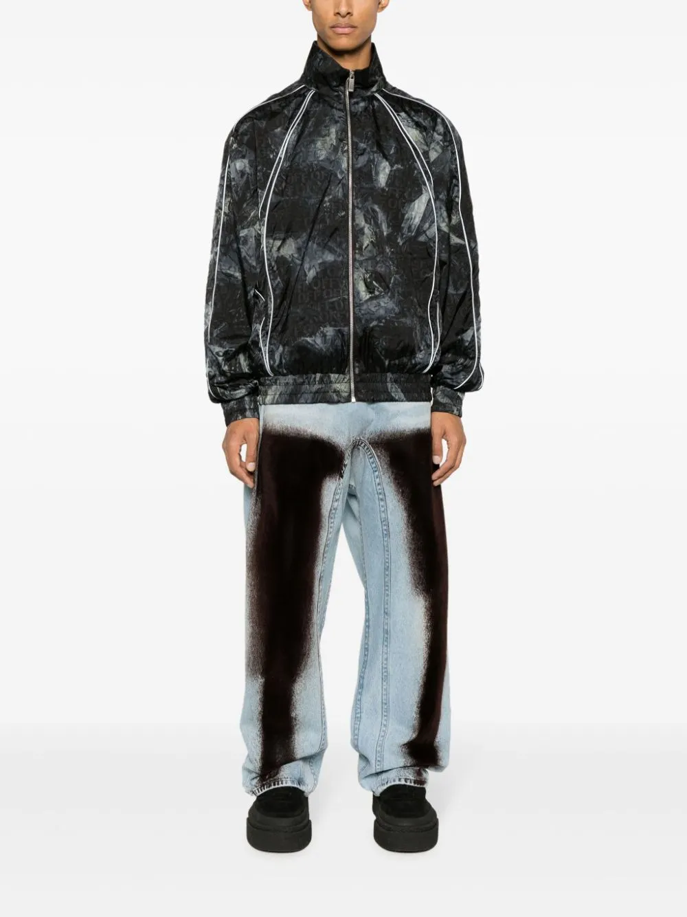 Легкая ветровка Biker с нашивкой-логотипом OFF-WHITE, черный — фото 2