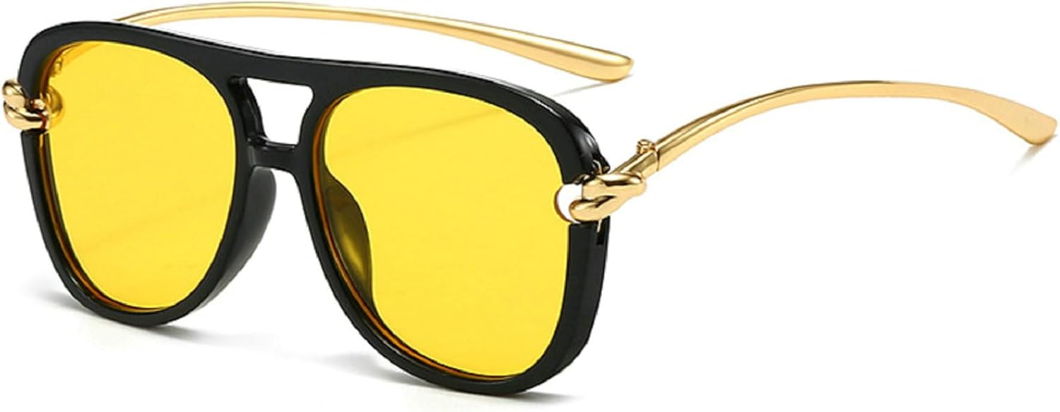 

Модные солнцезащитные очки-пилот для женщин и мужчин, с двойной перемычкой, в стиле 70-х, увеличенного размера, с градиентным металлическим покрытием, защита от ультрафиолета UV400 mincl, C3