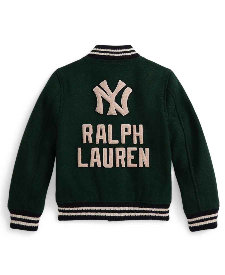 Детская куртка Yankees с длинными рукавами и логотипом, размеры 8-20 Polo Ralph Lauren, зеленый — фото 2