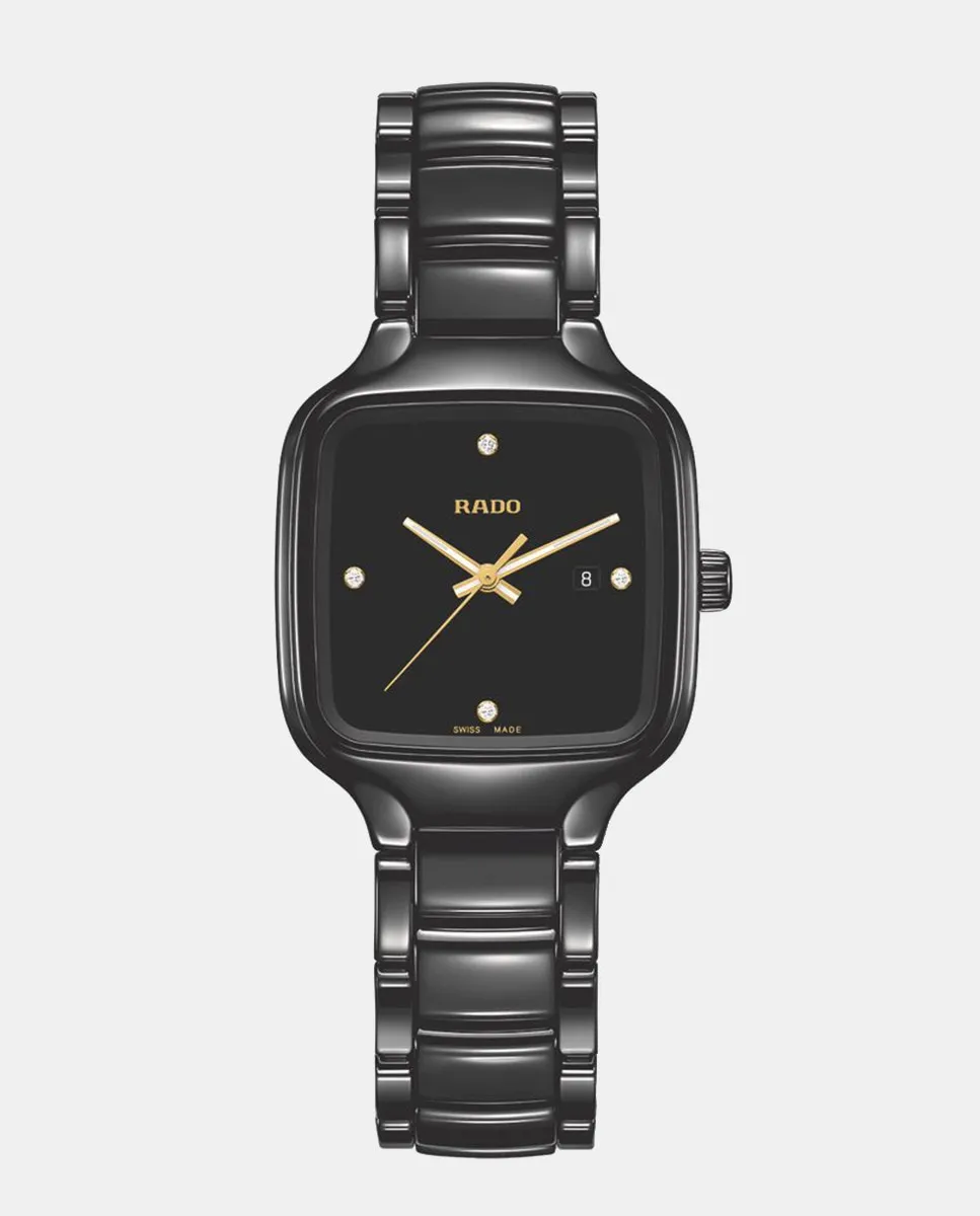 

True Square Diamonds R27080722 Женские часы из керамики и бриллиантов Rado, черный