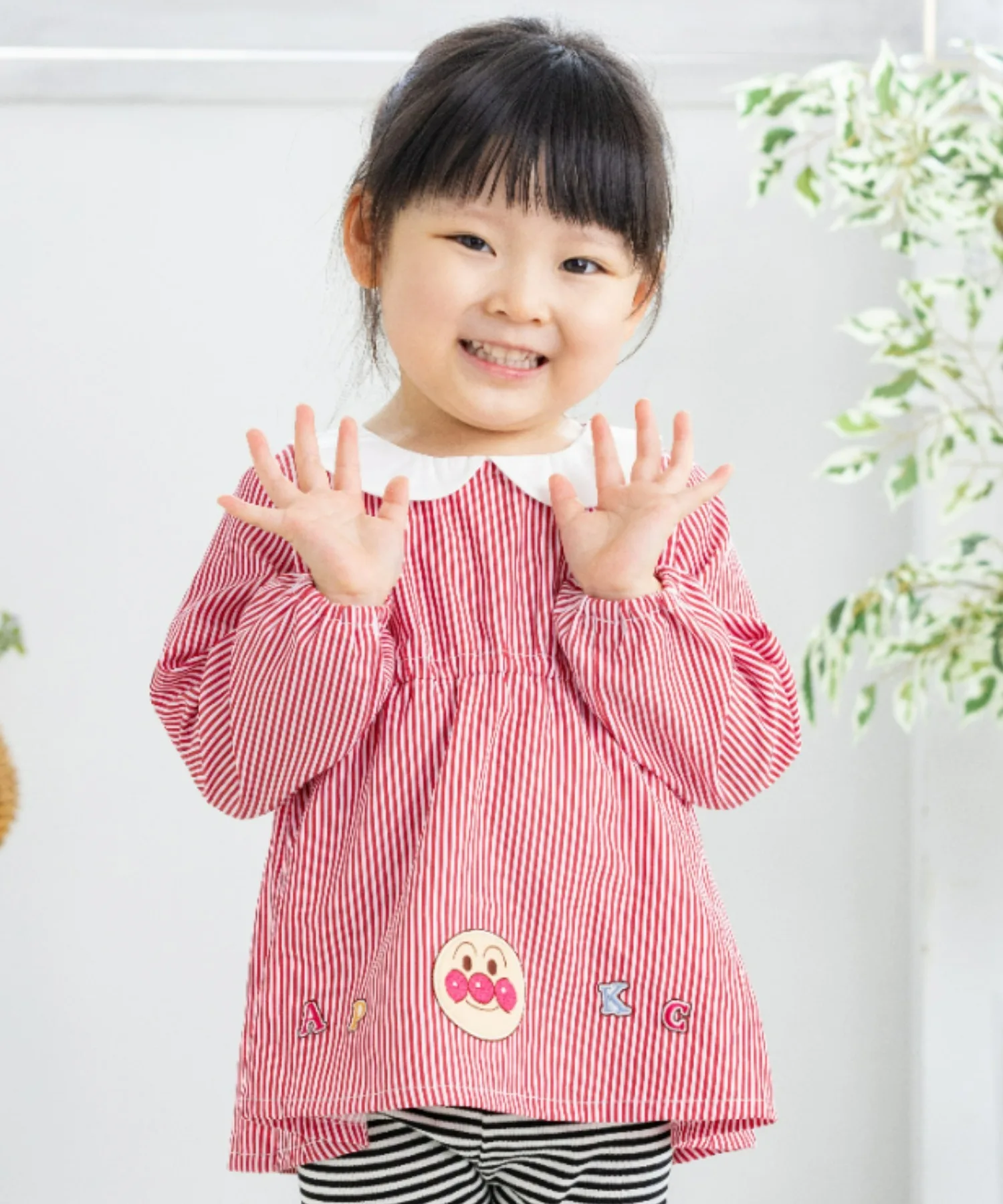 Детская блузка с полосками и вышивкой Anpanman ANPANMAN KIDS COLLECTION красная
