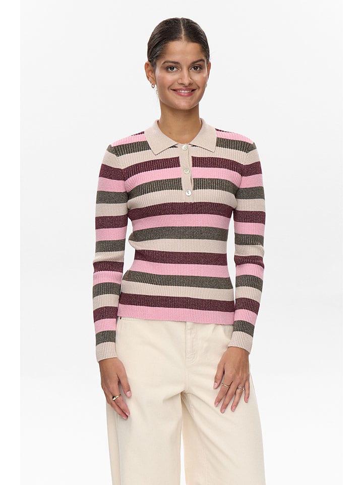 

NÜMPH Свитер "Moras" в розово-бордово-бежевой расцветке