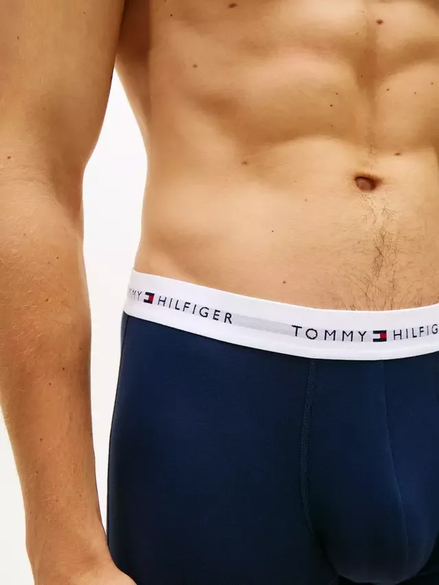 Трусы из эластичного хлопка с поясом, комплект из 3 штук, разноцветные Tommy Hilfiger — фото 4