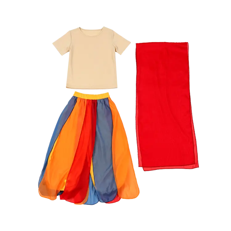 

Детский двухкомпонентный комплект с юбкой и водолазкой средней длины PROTECTCAMEL, set+crystal chain+radiant moon waist chain