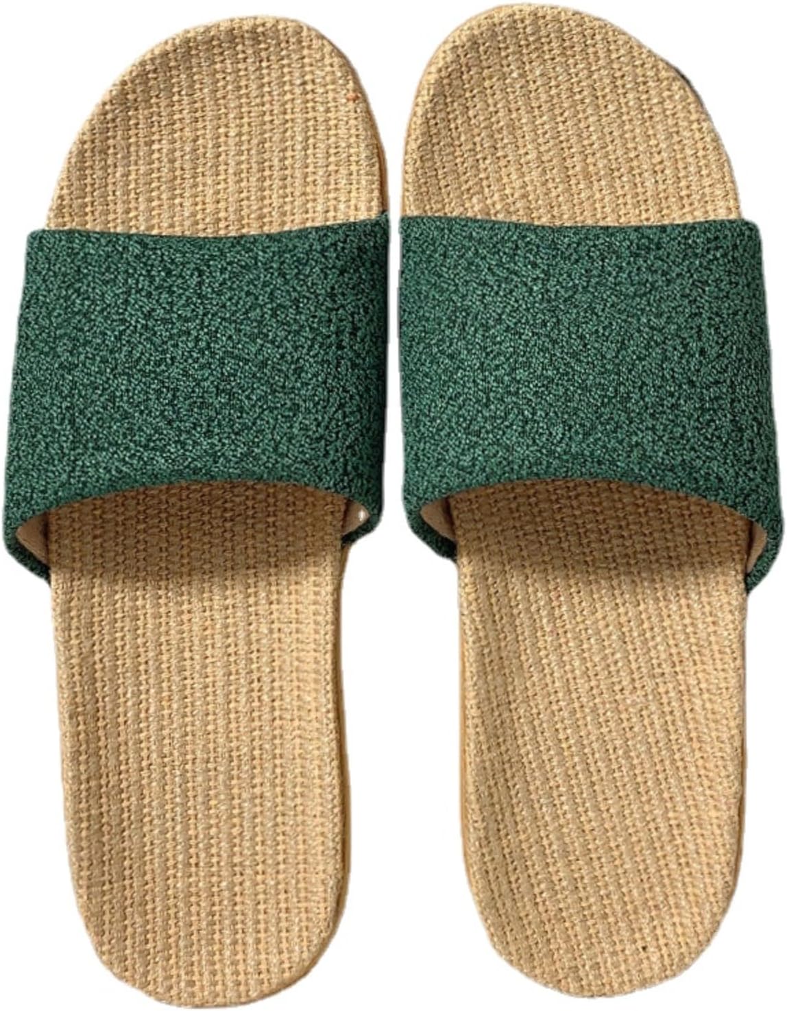 

Льняные тапочки для женщин и мужчин, летние домашние прохладные тапочки с мягкой подошвой, противоскользящие, износостойкие, для пары, с открытым носком, дышащие домашние обувь Iwhgrmp, зеленый