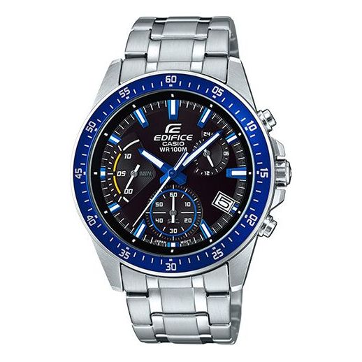 

Часы CASIO Business Style Waterproof Steel Belt Quartz Men Silver/ EDIFICE Stainless Steel Strap Mens Blue Analog, синий