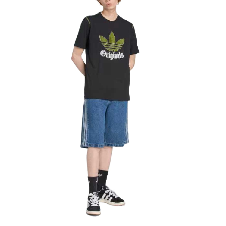 Футболка с принтом в стиле дистресс Adidas Originals, черный — фото 4