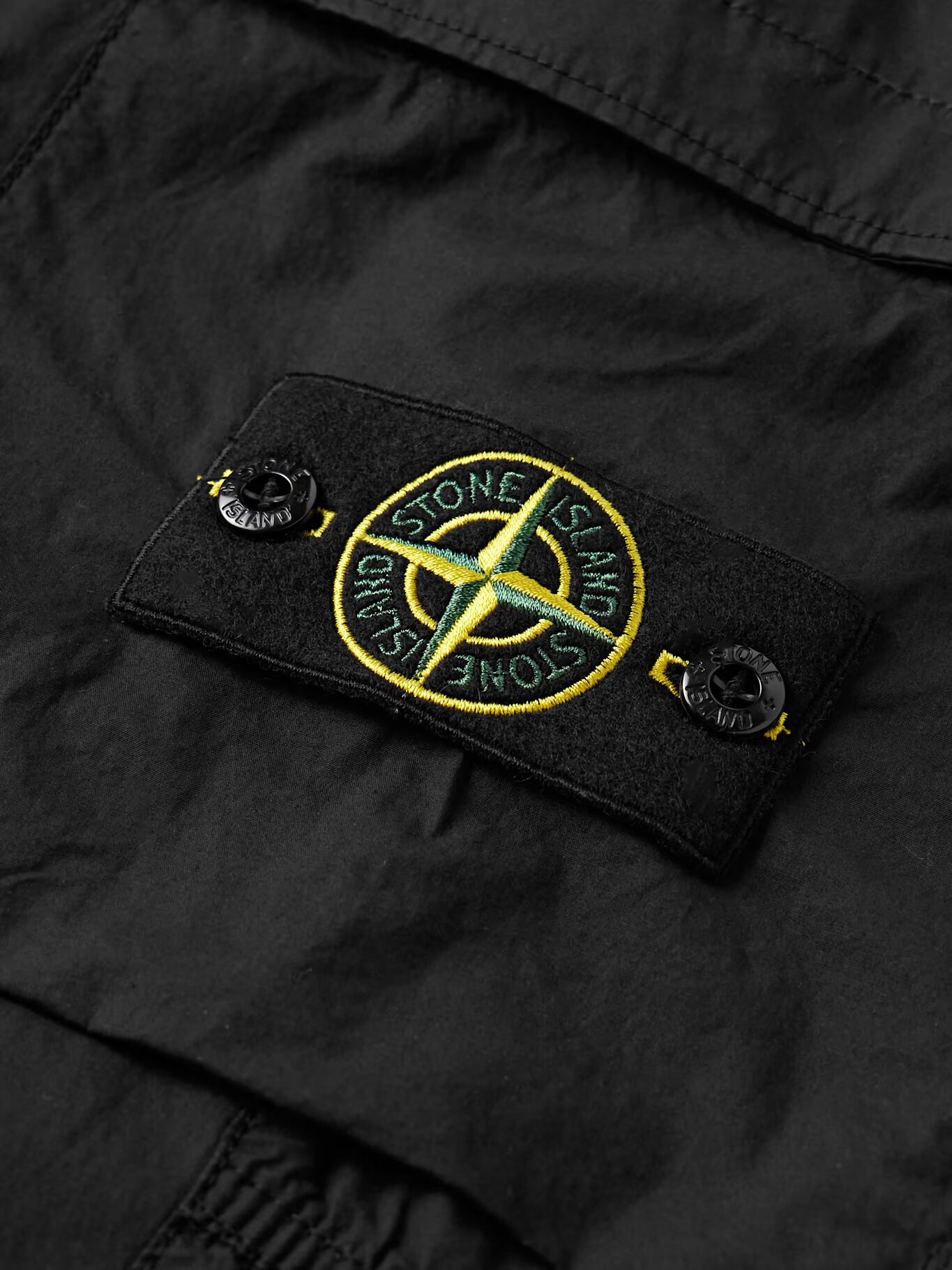 Зауженные брюки-карго из хлопковой смеси STONE ISLAND, черный — фото 2