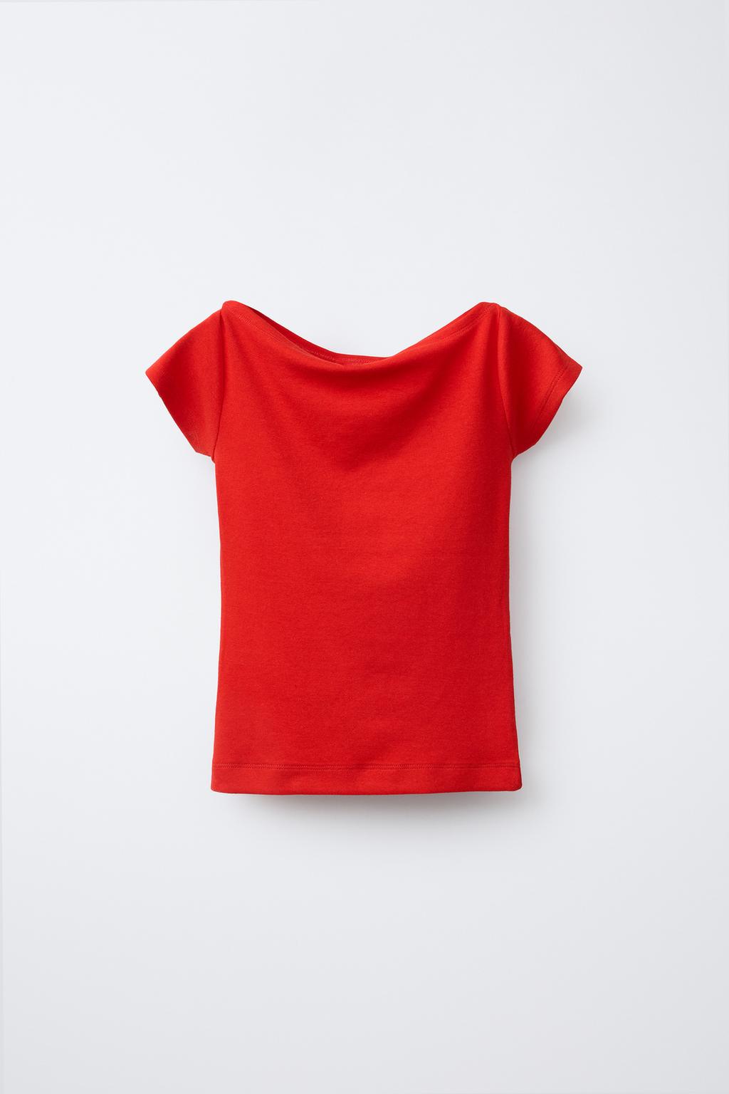 

Модальная футболка ZARA, красный