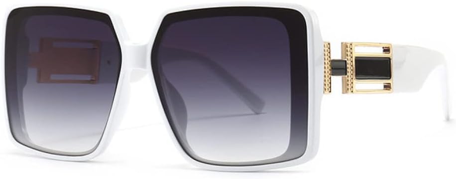 

MUTYNE Роскошные солнцезащитные очки для женщин и мужчин, модные винтажные, в большой квадратной оправе, для путешествий и вождения, с защитой от УФ-излучения UV400, White Gray