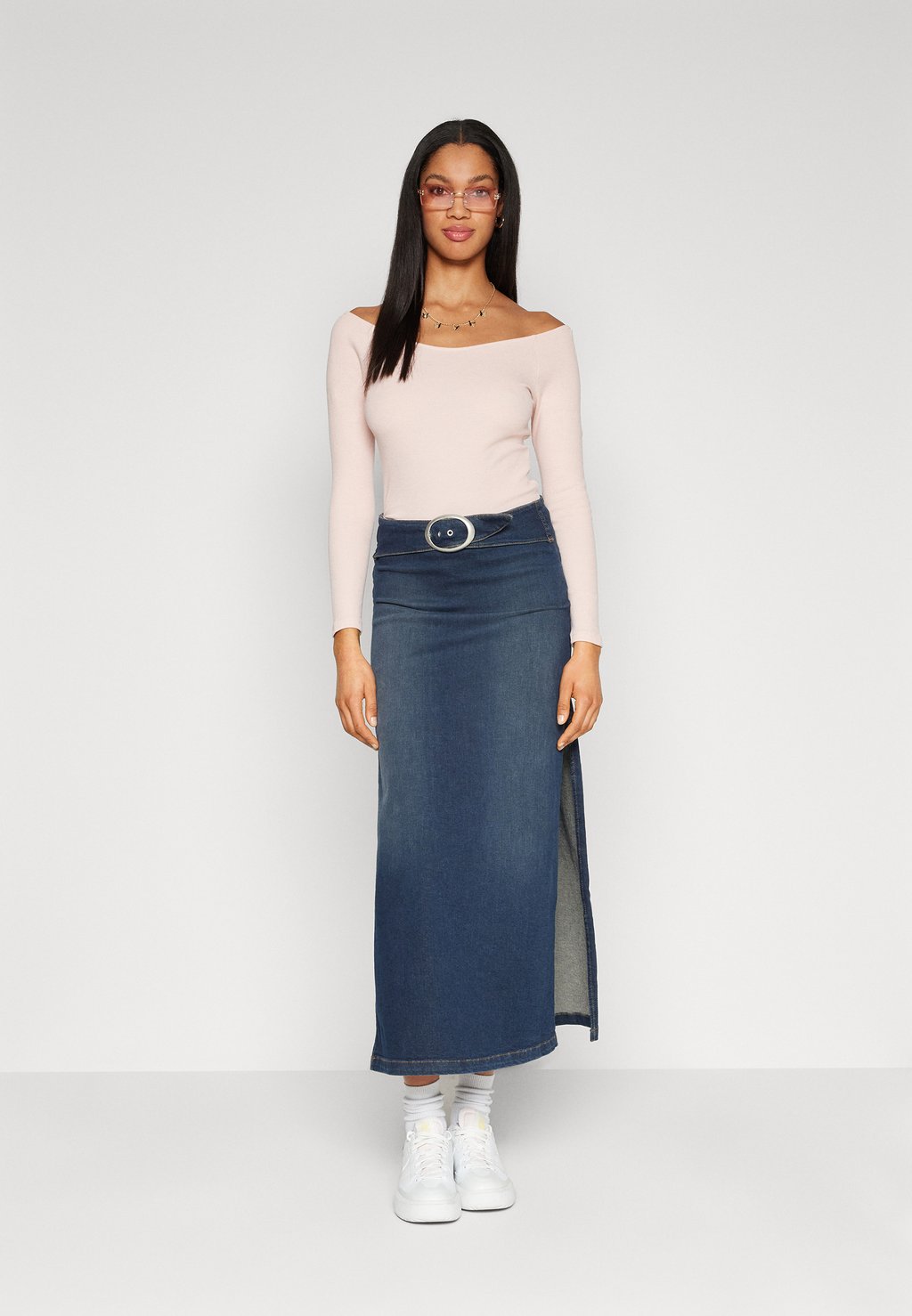 

Топ с длинными рукавами ONLCARI OFF SHOULDER ONLY, светло-розовый