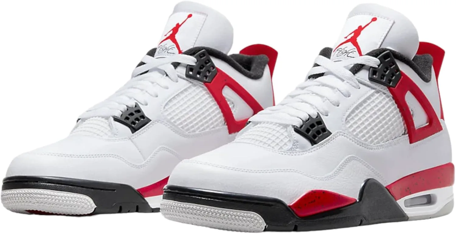 Мужские кроссовки Nike Air Jordan 4 Retro, белый/красный/черный — фото 4