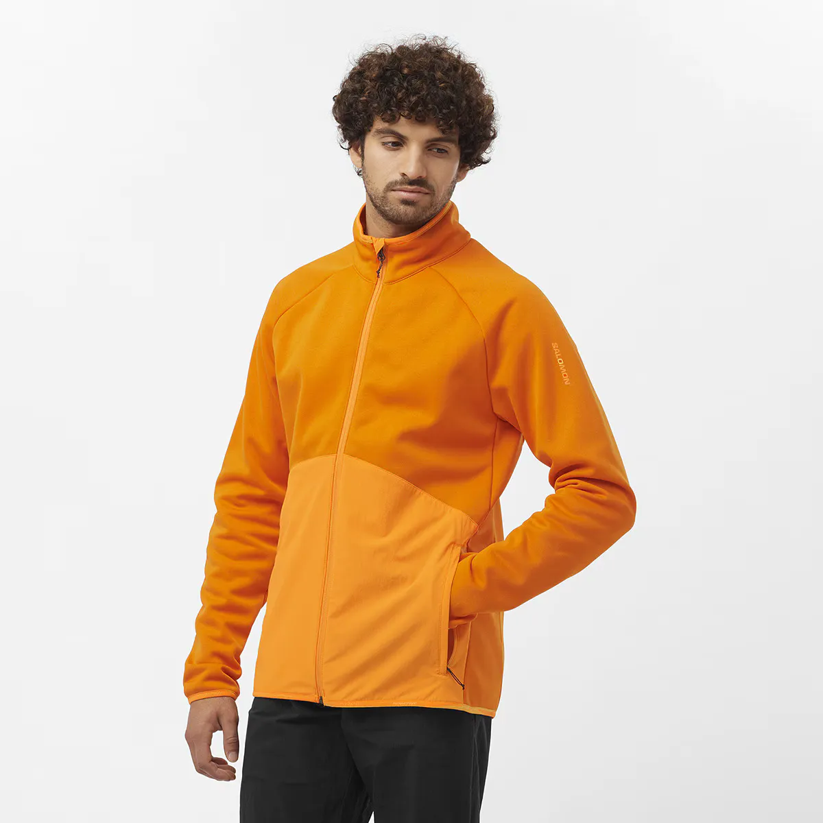 

Salomon Essential Теплая мужская толстовка на молнии, оранжевый