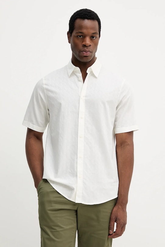 

Хлопковая рубашка Armani Exchange, бежевый