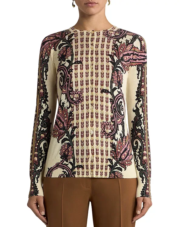 Кардиган приталенного кроя Etro, Multi/White