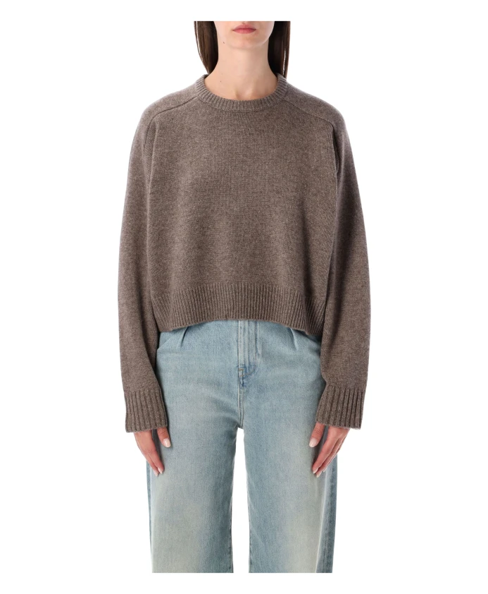 

Вязаный свитер цвета таупе меланж, осень-зима 2025 Loulou Studio, коричневый