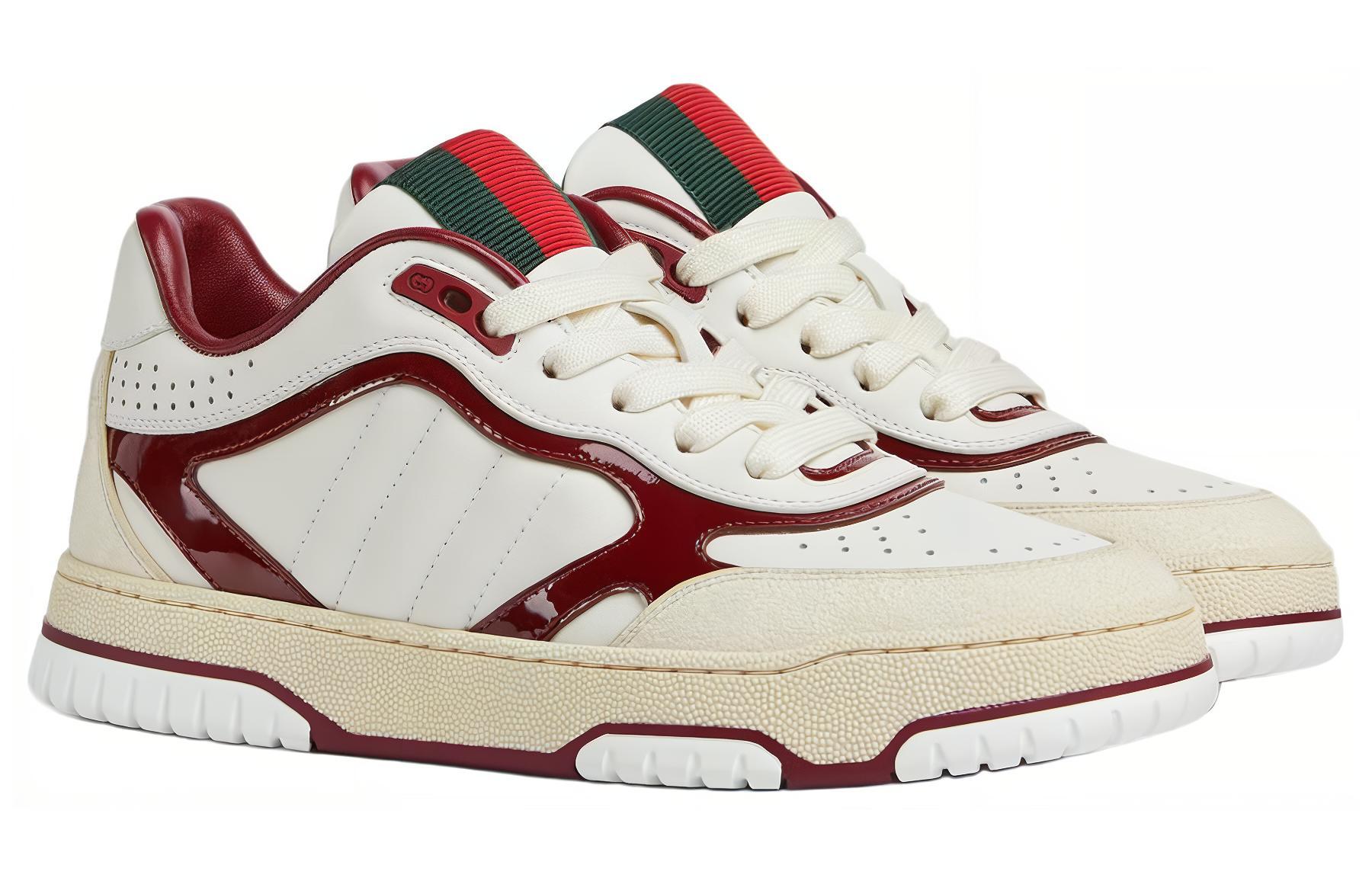 Женские кроссовки Re Web 'White Rosso Ancora' GUCCI, бело-красные — фото 2
