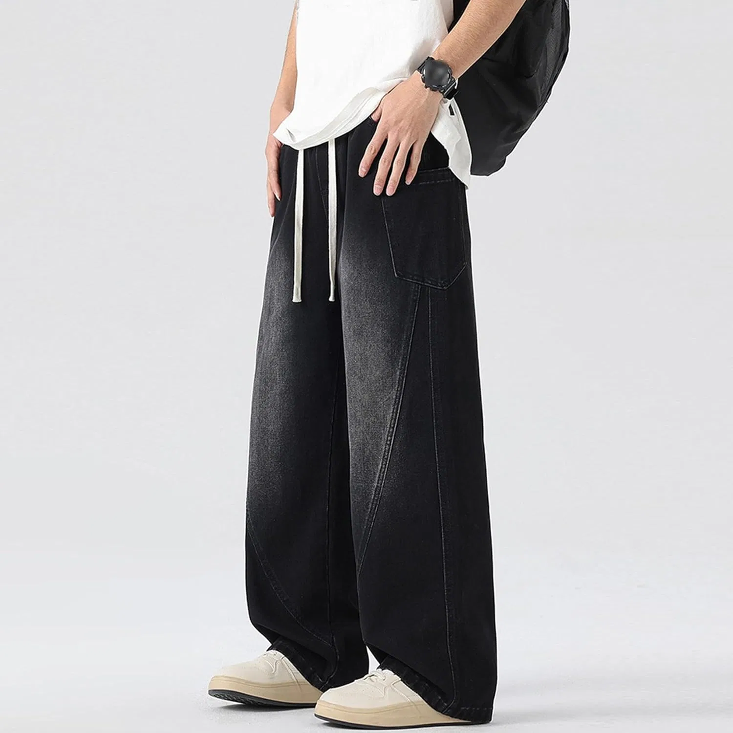 Джинсы широкие Baggy Cargo, Black — фото 4