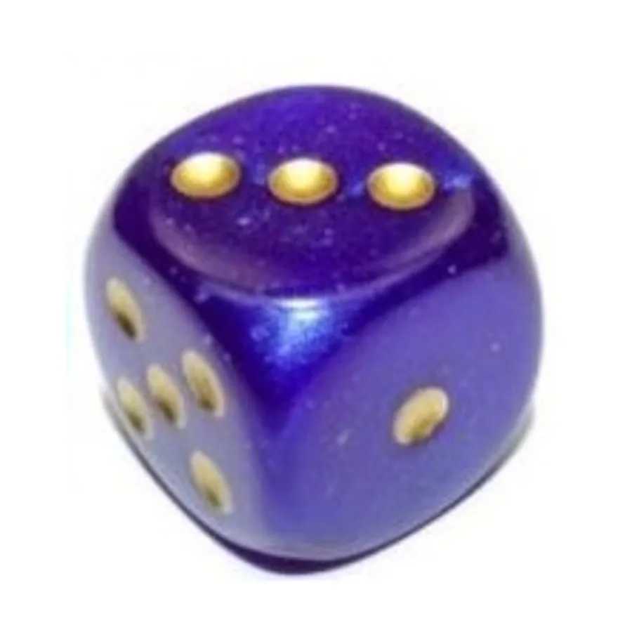 

d6, 12 мм, королевский фиолетовый с золотом (36) (3-е издание), Dice - Borealis - d6 12mm (Chessex)