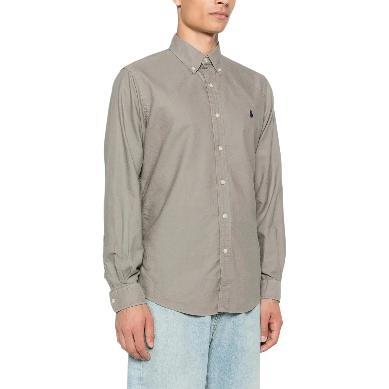 Длинный рукав рубашка на пуговицах Polo Ralph Lauren, Gray — фото 3