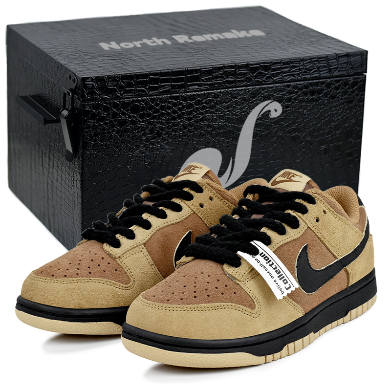 

Nike Скользоустойчивые износостойкие низкие скейтерские кроссовки Dunk унисекс коричневый - коричневый след подарочная упаковка 3, цвет Brown Trace-Gift Box 3