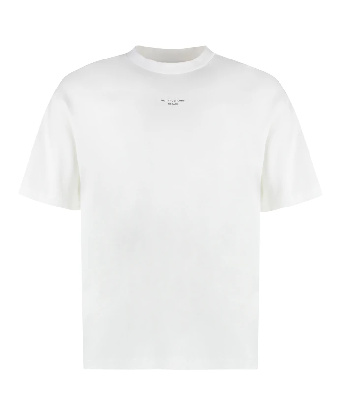 

Классическая хлопковая футболка с круглым вырезом Drole De Monsieur, белый