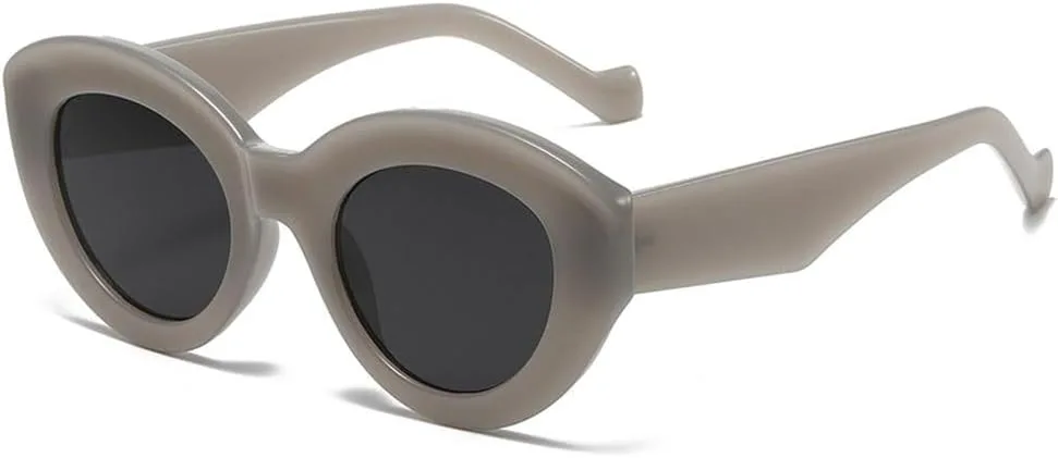 

Популярные солнцезащитные очки в ретро-оправе, большие солнцезащитные очки для женщин, стильные солнцезащитные очки в ретро-стиле, овальной формы UJNHGQ, Grey-black