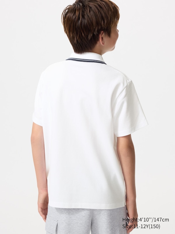 Поло Dry из пике (вышивка) Uniqlo, 00 white — фото 3