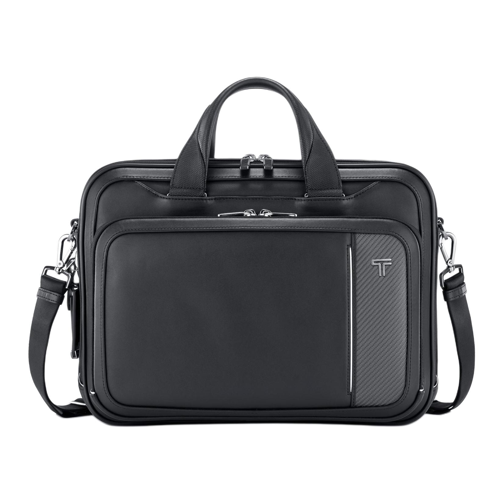 

TUMI Кожаный портфель большой мужской черный