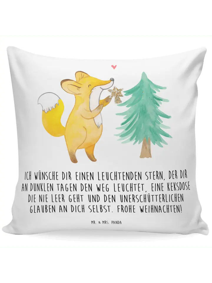 

Подушка Mr & Mrs Panda 40x40 Fuchs Weihnachtsbaum, белый