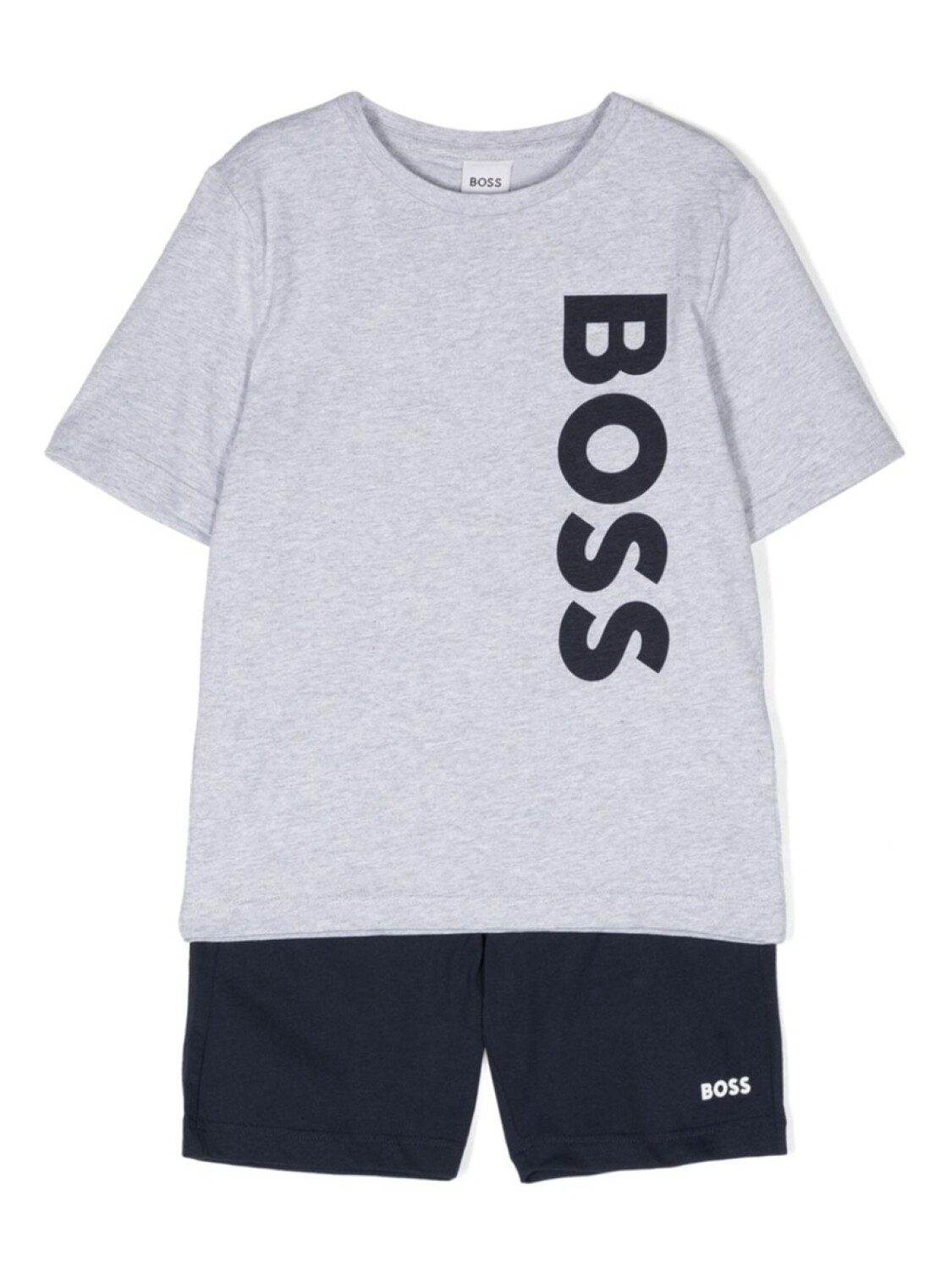 

BOSS Kidswear комплект из футболки и шортов с логотипом, серый
