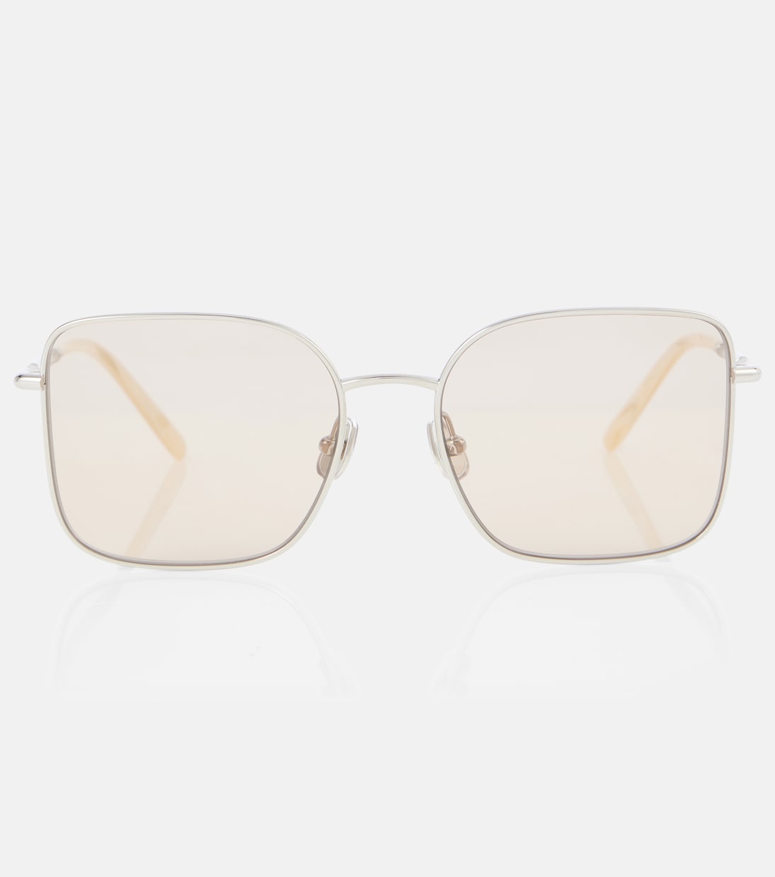 

Квадратные солнцезащитные очки Timeless Reflections Brunello Cucinelli, Silver/Beige