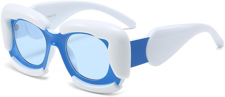 

Мужские солнцезащитные очки большого размера, уникальные, модные, двухцветные, женские, с защитой от УФ-излучения UV400, женские солнцезащитные очки для активного отдыха TYUVIVO, White Blue Blue