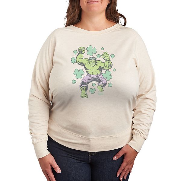 

Футболка с длинным рукавом Plus size Hulk Shamrocks в стиле distressed Marvel