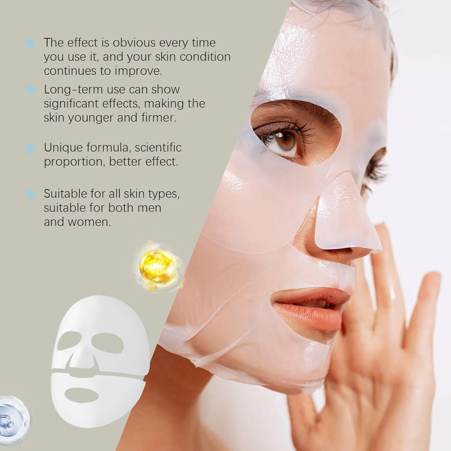 Маска для лица Vokkrv — Органическая коллагеновая «Original Collagen Mask» от Luuma , 5 Pieces — фото 4