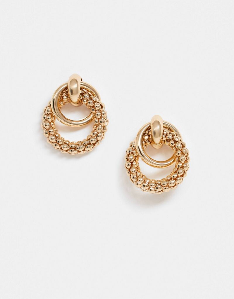 

ASOS DESIGN — Золотые серьги с текстурированными звеньями