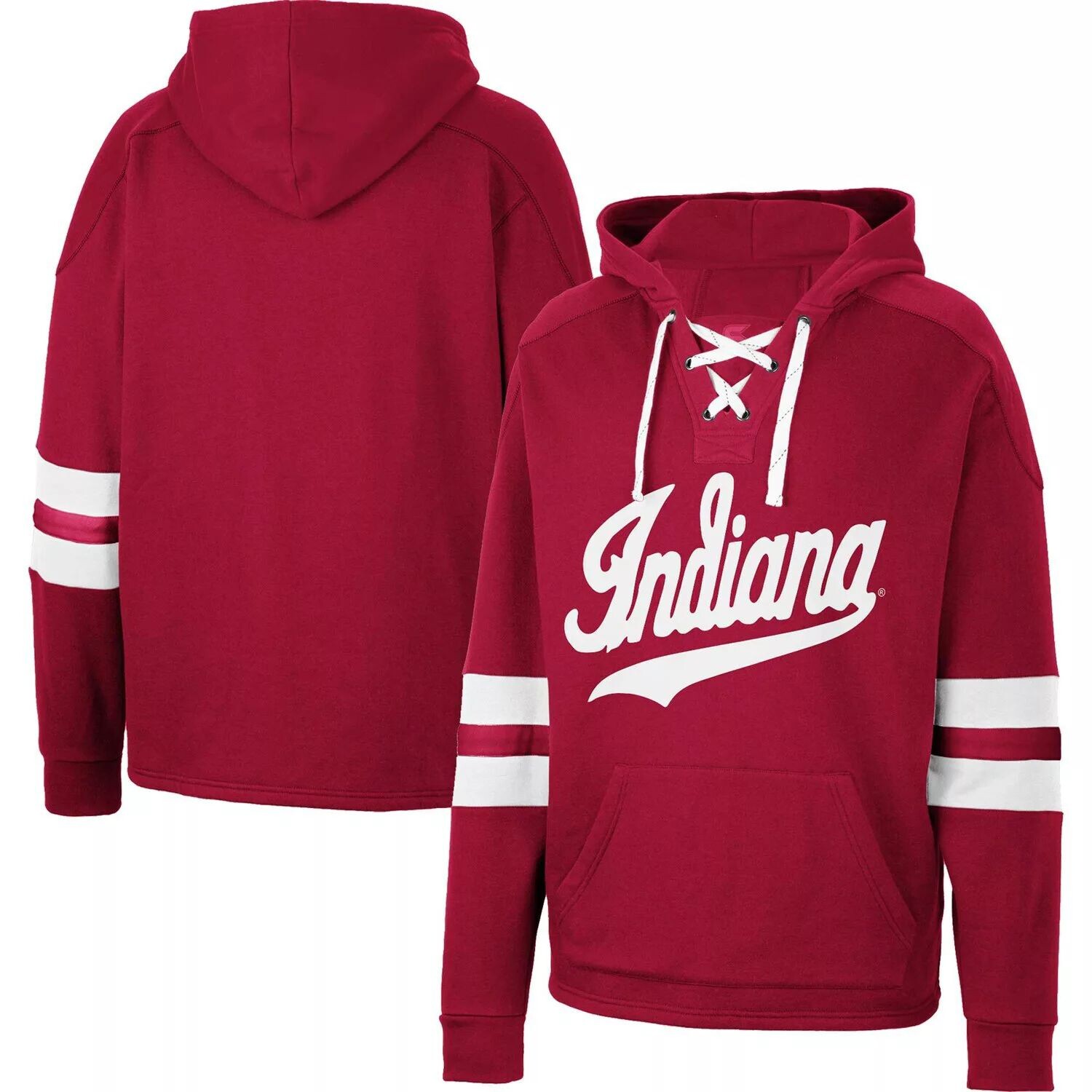 

Мужской пуловер с капюшоном Crimson Indiana Hoosiers на шнуровке 4.0 Colosseum