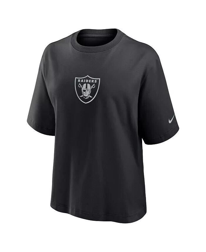 Женская черная футболка свободного кроя Las Vegas Raiders Nike, черный — фото 3