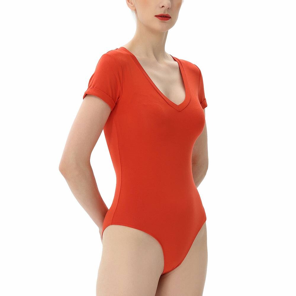 

Женское базовое боди Phistic с v-образным вырезом, цвет Burnt Orange