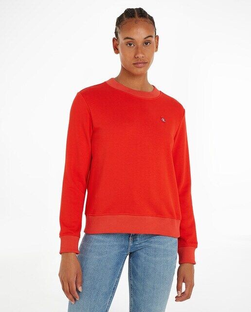 

Женская толстовка из хлопкового флиса со значком Calvin Klein Jeans, красный