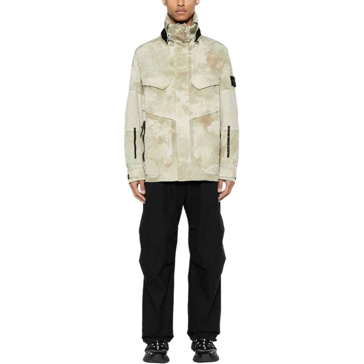 Капюшон с нашивкой Compass STONE ISLAND, шалфейно-зеленый — фото 4